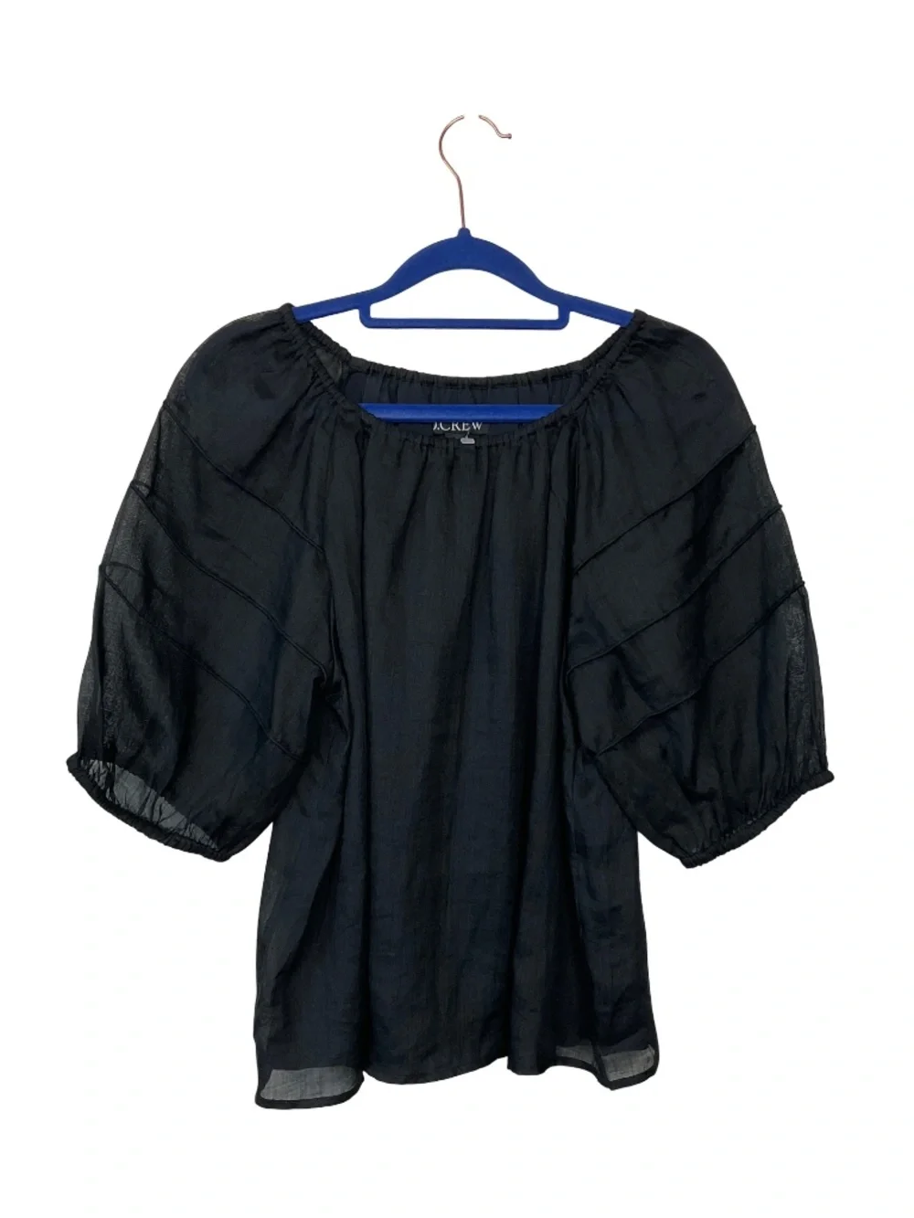 J. Crew Puff-Sleeve Top in Ramie